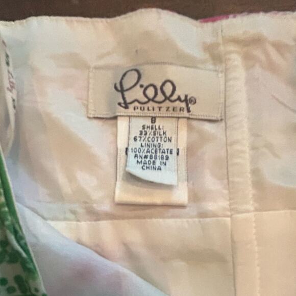 Lilly Pulitzer Silk Vintage Label Halter Dress Floral Pink Cottagecore Women 8 - Picture 8 of 9